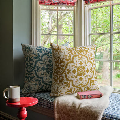 Jacquard Tonal Medallion Throw Pillow Cover - image 1