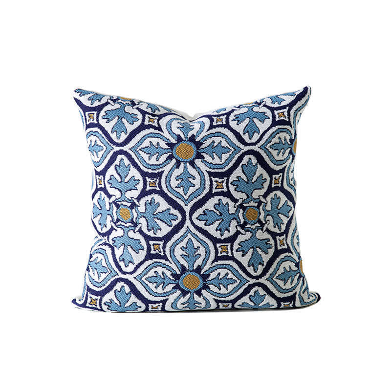 Vintage-Inspired Chenille Throw Pillow Cover - Blue - 18" x 18" - image 3