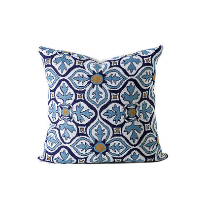 Vintage-Inspired Chenille Throw Pillow Cover - Blue - 18" x 18" - image 3