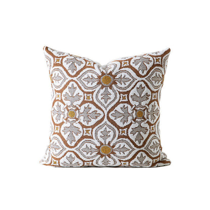 Vintage-Inspired Chenille Throw Pillow Cover - Brown - 18" x 18" - image 5