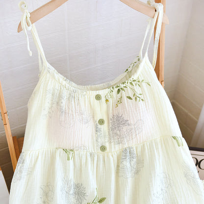 Leaf Print Camisole Cotton Pajama Set - image 4