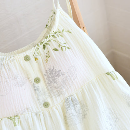 Leaf Print Camisole Cotton Pajama Set - image 7