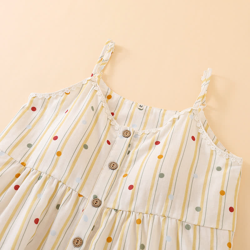 Striped Polka Dot Camisole Cotton Pajama Set - image 3