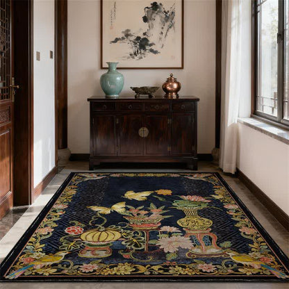 Vintage Floral & Bird Foldable Area Rug - image 1