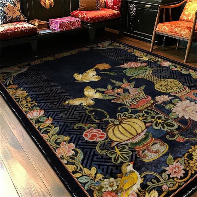 Vintage Floral & Bird Foldable Area Rug - image 4