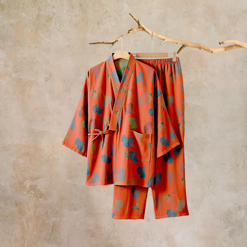 Ownkoti Ginkgo Cotton Gauze Kimono Loungewear Set - image 46