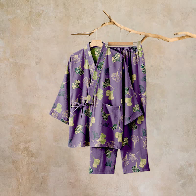 Ownkoti Ginkgo Cotton Gauze Kimono Loungewear Set - image 45