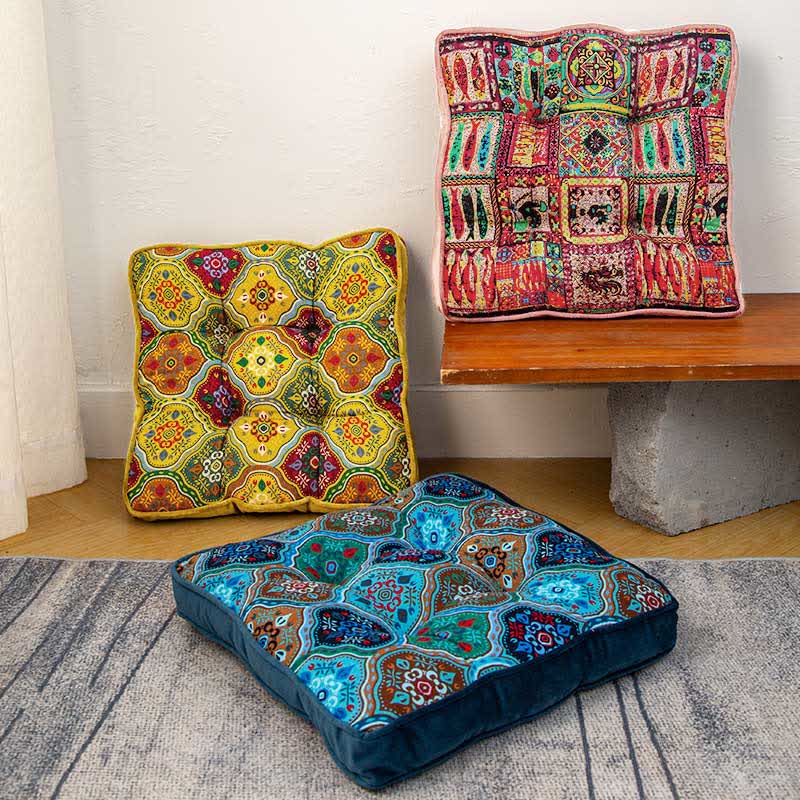 Moroccan Floor Chair Cushion With Tie Straps - image 1