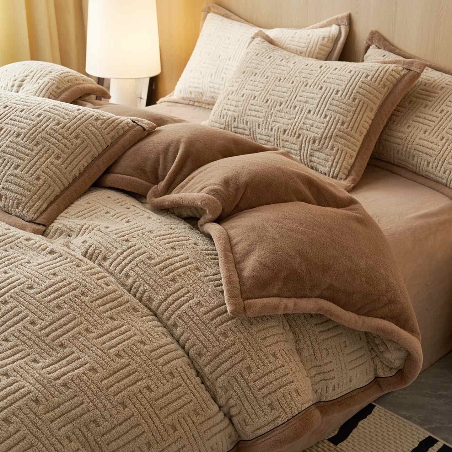 Stripe Knot Textured Plush Bedding Set - image 4