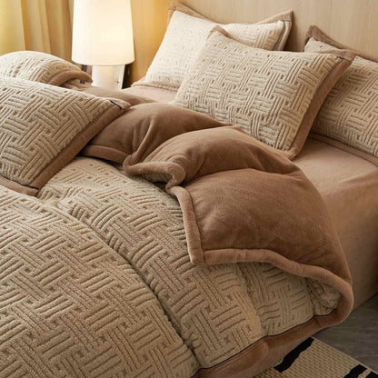 Stripe Knot Textured Plush Bedding Set - image 4