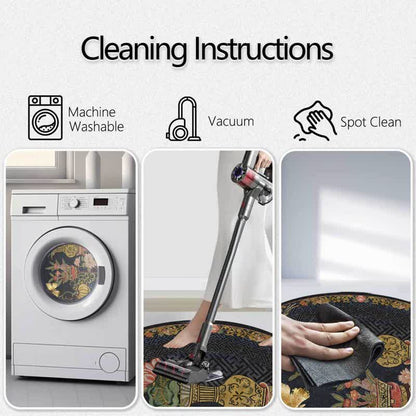 Floral Butterfly Anti-slip Round Area Rug - image 3