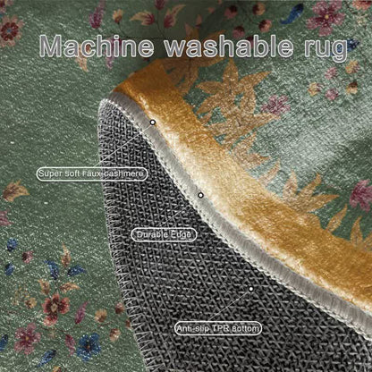 Anti-slip Bright Floral Foldable Round Area Rug - image 5