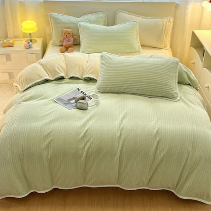 Wavy Stripe Jacquard Plush Bedding Set - image 14