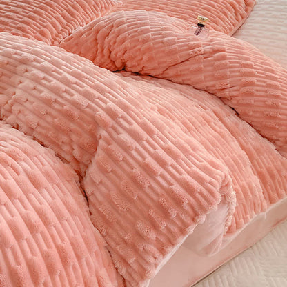 Solid Color Textured Plush Bedding Set - image 11