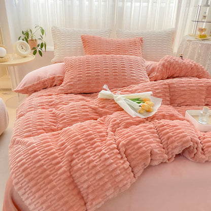 Solid Color Textured Plush Bedding Set - image 7