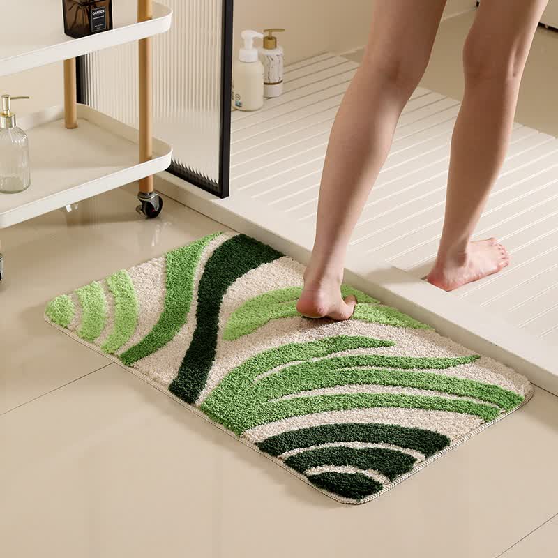 Green Plants Non-slip Bath Mat - A - 19"W x 31"L - image 1