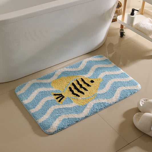 Cartoon Animal Pattern Non-slip Bath Mat - Koi fish - 19"W x 31"L - image 0