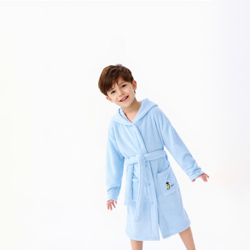 Matching Family Solid Color Hooded Bathrobe - image 3