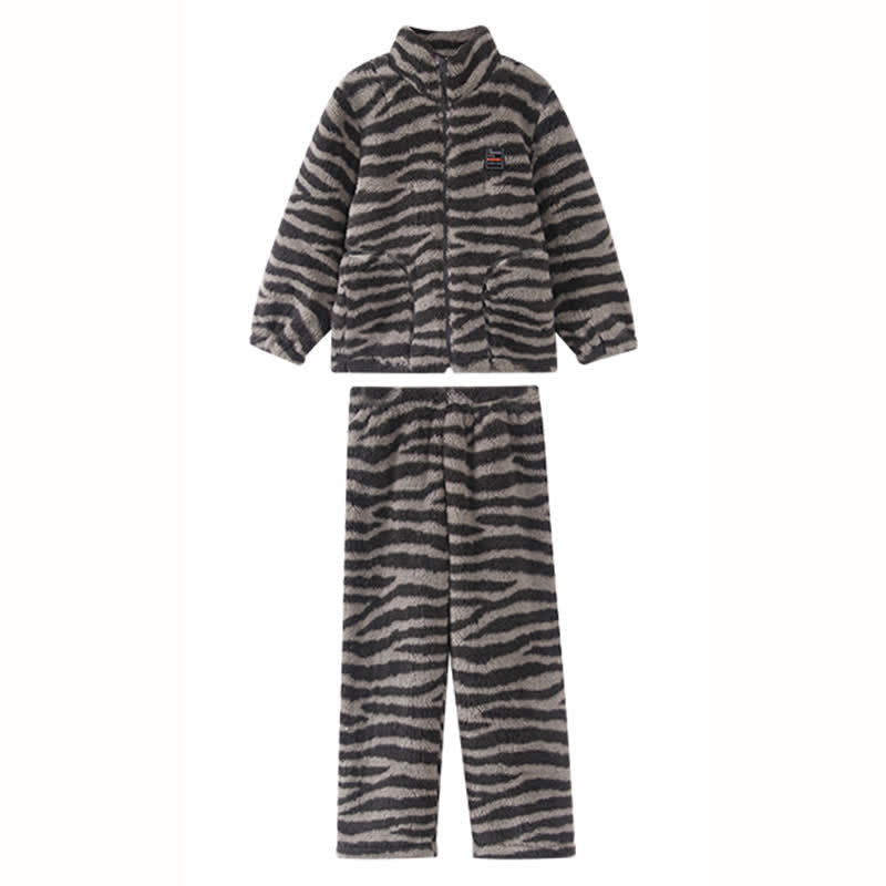 Zebra Print Zip-up Child Loungewear Set - image 4