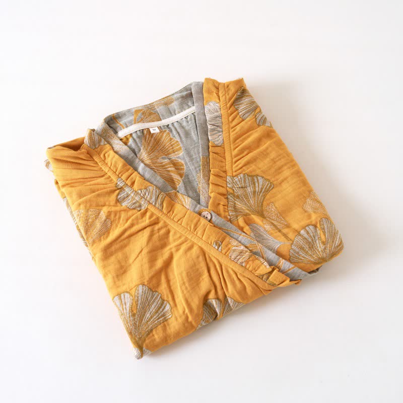 Ownkoti Ginkgo Leaf Hanfu Inspired Cotton Nightdress - image 29