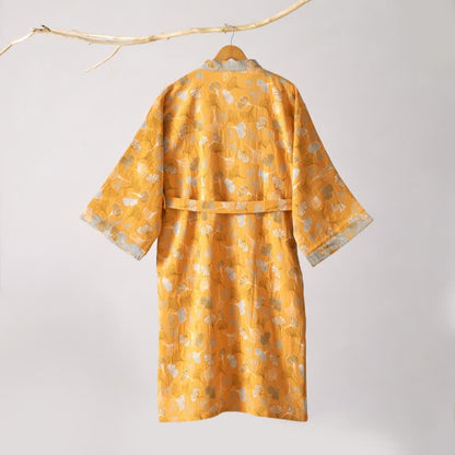 Ginkgo Biloba Cotton Gauze Kimono Robe - image 41