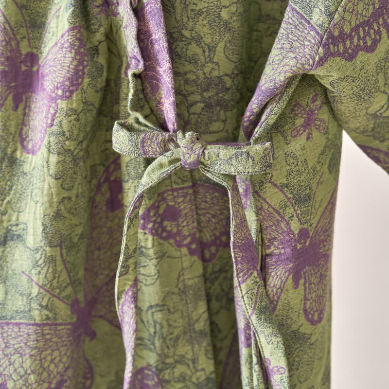 Elegant Butterfly Ruffled Cotton Nightdress - image 13