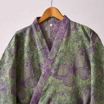 Dreamy Butterfly Cotton Gauze Kimono Robe - image 5