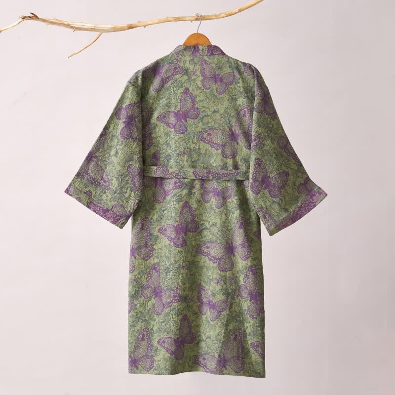 Dreamy Butterfly Cotton Gauze Kimono Robe - image 4