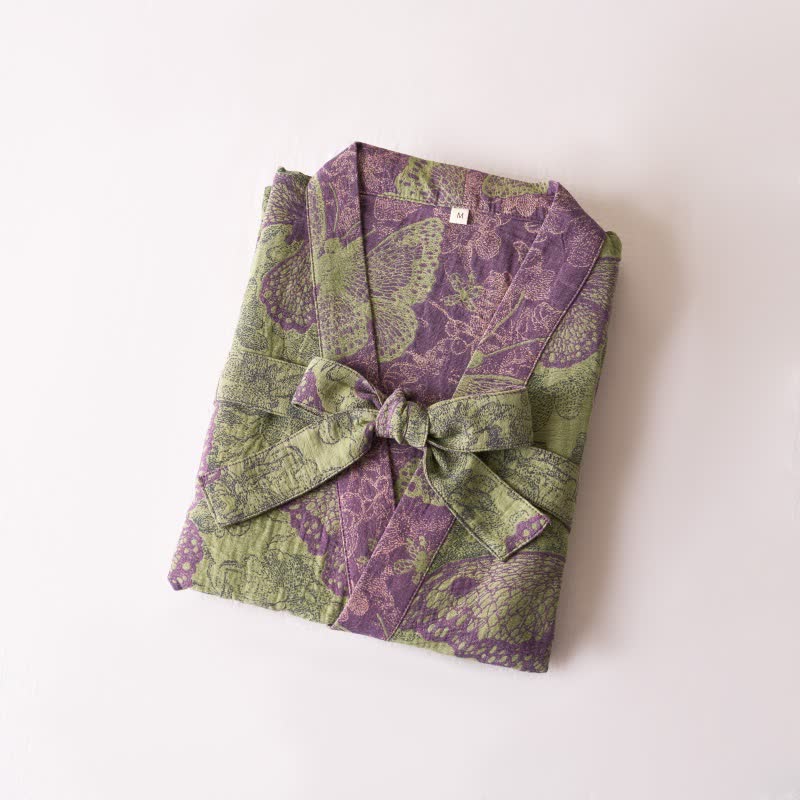 Dreamy Butterfly Cotton Gauze Kimono Robe - image 2