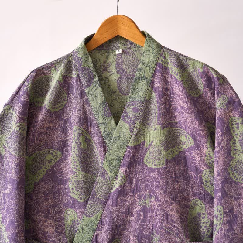 Dreamy Butterfly Cotton Gauze Kimono Robe - image 13