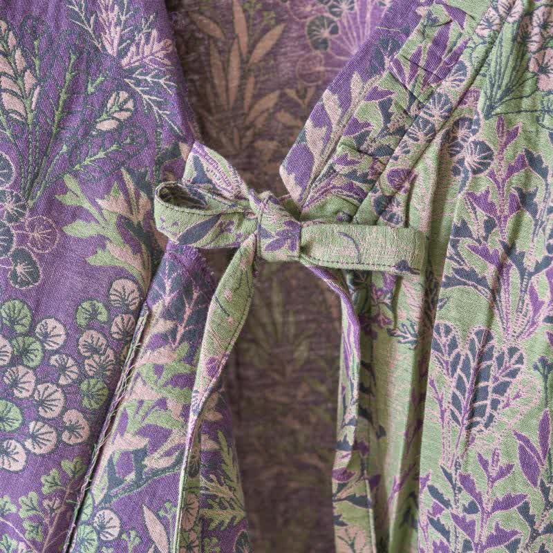 Botanical Plant Ruffled Cotton Nightdress - image 11