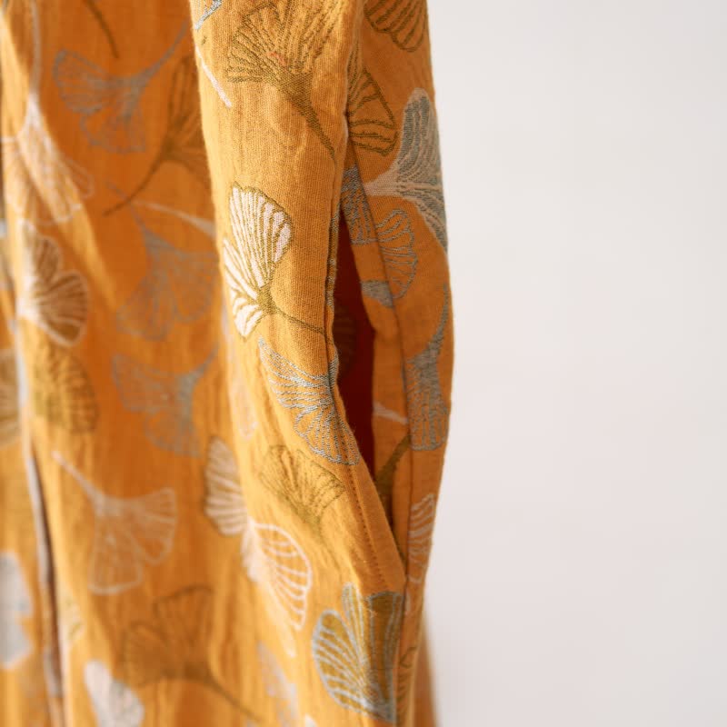 Ginkgo Leaf Ruffled Cotton Nightdress - image 11