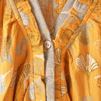 Ginkgo Leaf Ruffled Cotton Nightdress - image 6