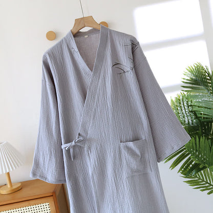 Unisex Bamboo Cotton Gauze Bathrobe - image 8