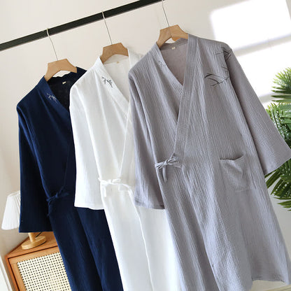 Unisex Bamboo Cotton Gauze Bathrobe - image 4