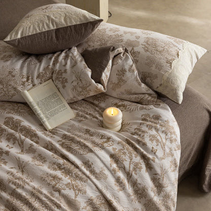 Farmhouse Style Cotton Linen Bedding Set(4PCS) - image 4