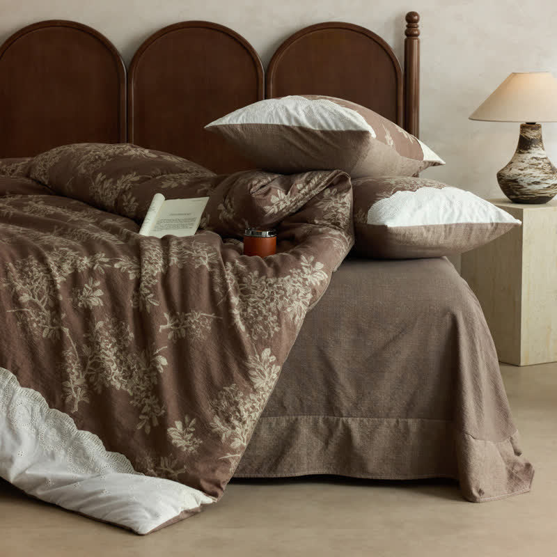 Rustic Woven Linen Blend Duvet Cover Set(4PCS) - image 1