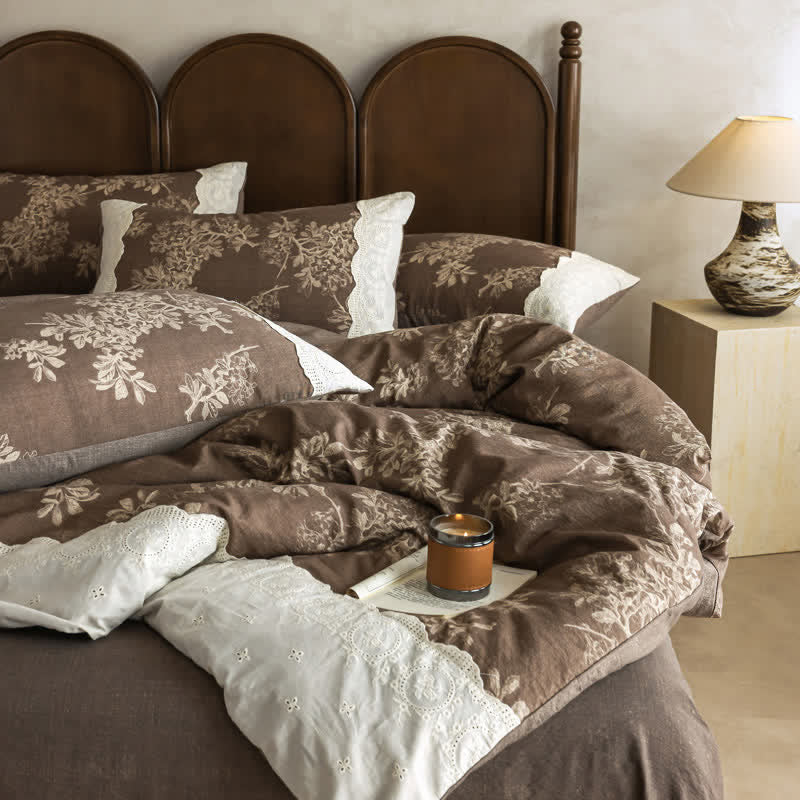 Rustic Woven Linen Blend Duvet Cover Set(4PCS) - image 3