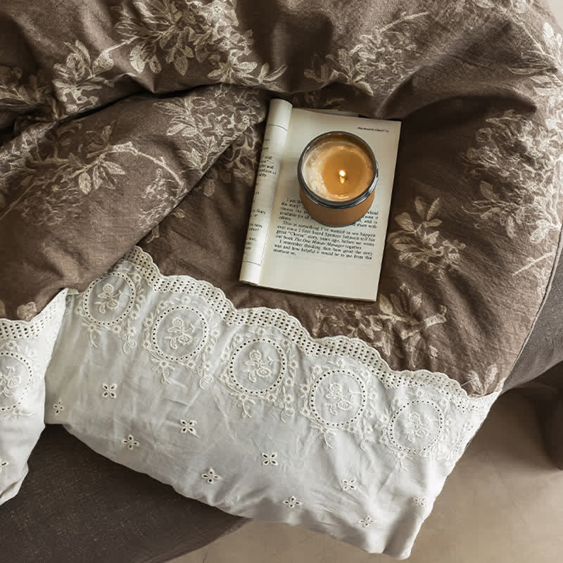 Rustic Woven Linen Blend Duvet Cover Set(4PCS) - image 5