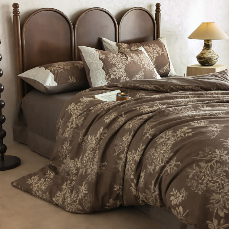 Rustic Woven Linen Blend Duvet Cover Set(4PCS) - image 2