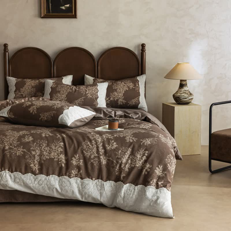 Rustic Woven Linen Blend Duvet Cover Set(4PCS) - King - image 0