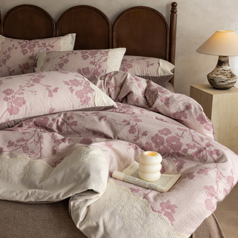 Romantic Yarn-Dyed Cotton Linen Bedding Set(4PCS) - image 1