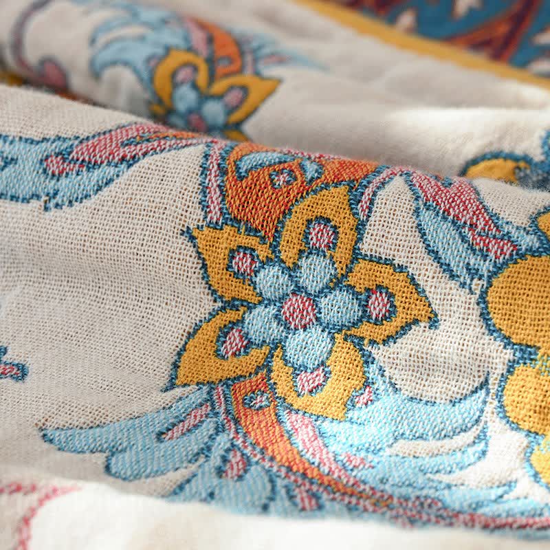 Retro Floral Pure Cotton Reversible Quilt - image 3