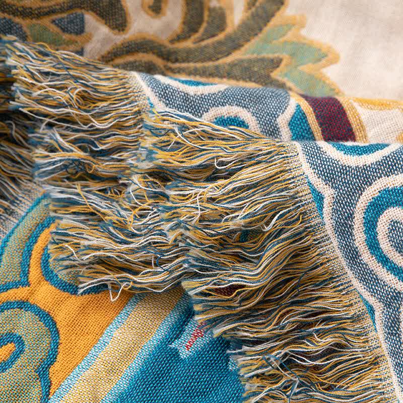 Vintage Pattern Lotus Cotton Gauze Quilt - image 3