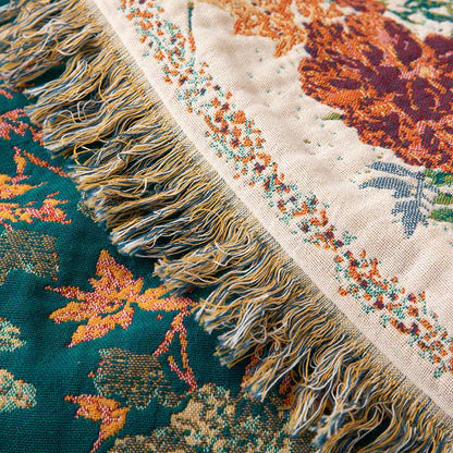 Floral Bouquet Cotton Gauze Tassel Quilt - image 2