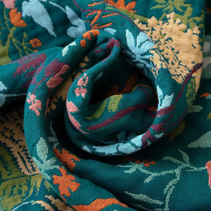 Rainforest Plant Cotton Gauze Tassel Quilt - image 2