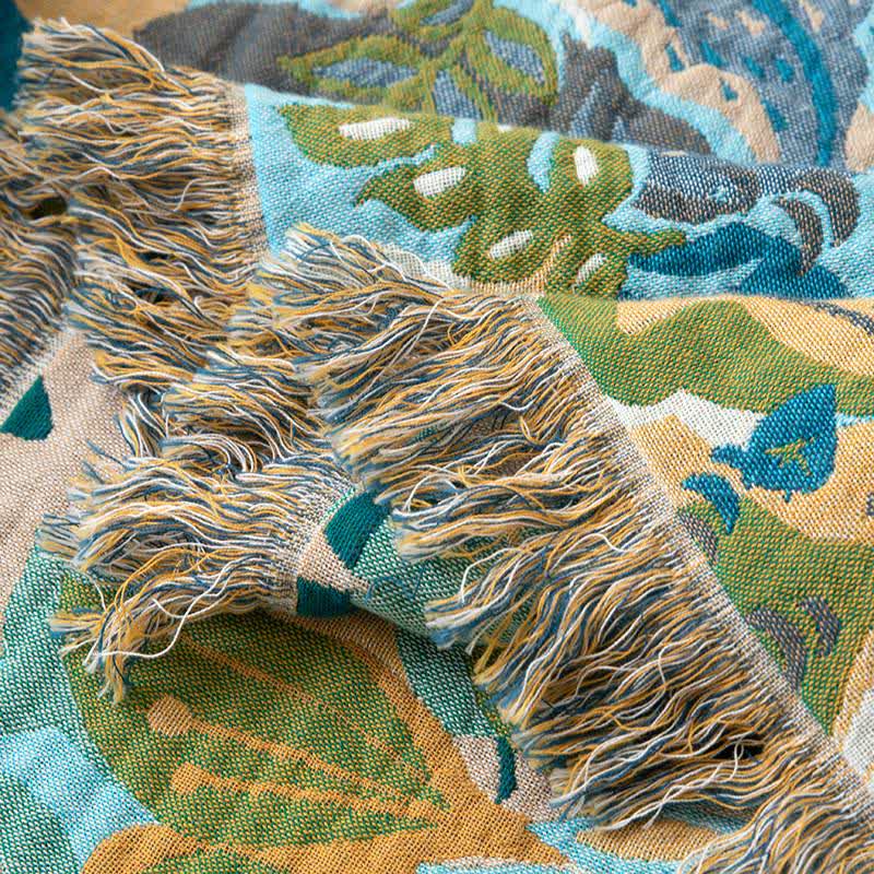 Abstract Art Leaf Cotton Gauze Quilt - image 3