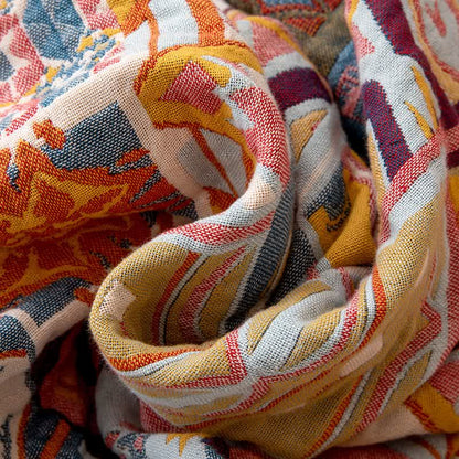 Colorful Retro Checkered Cotton Gauze Quilt - image 2