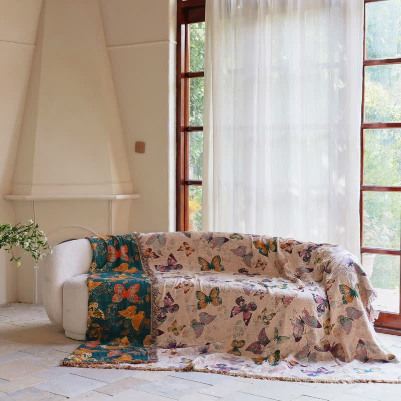 Elegant Butterfly Tassel Cotton Blanket - image 7
