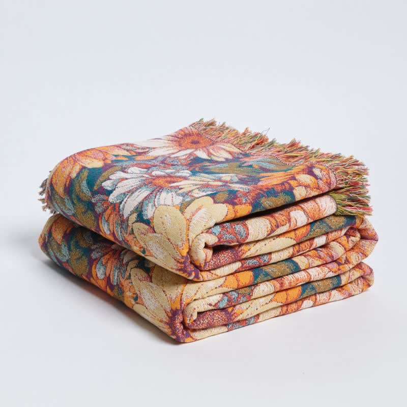 Blooming Sunflower Cotton Tassel Blanket - image 3